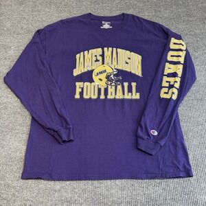 Champion JMU Dukes Football Long Sleeve XXL Purple James Madison University Tee